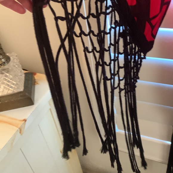 SOLD💋spell black opium beaded kimono with tassels - Picture 7 of 12